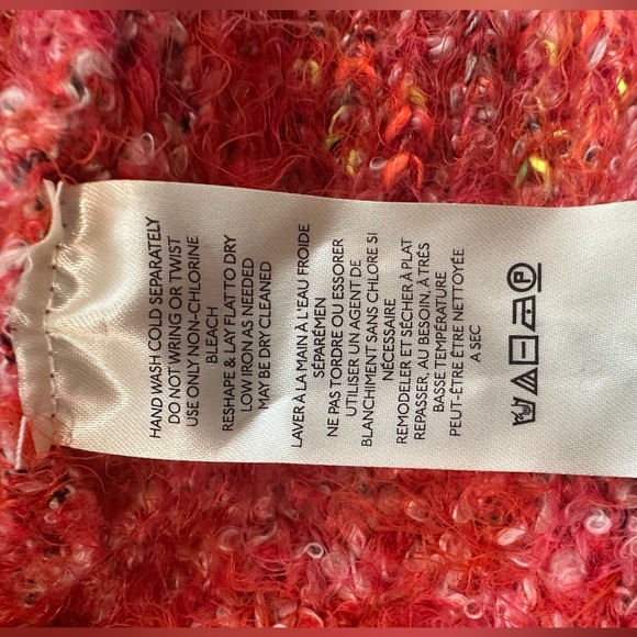 NWT Free People Stardust Pullover Sweater L Red Fuzzy Cropped Mock Neck Cozy Boh - Picture 11 of 11